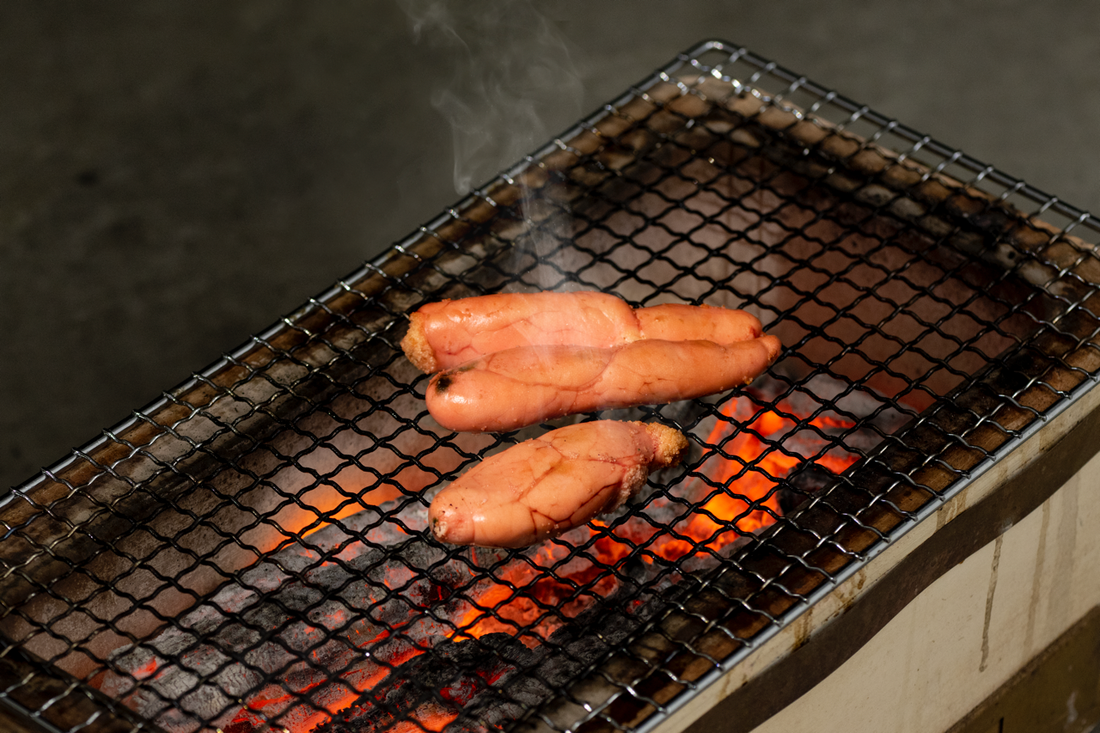 炭火で焼いた明太子